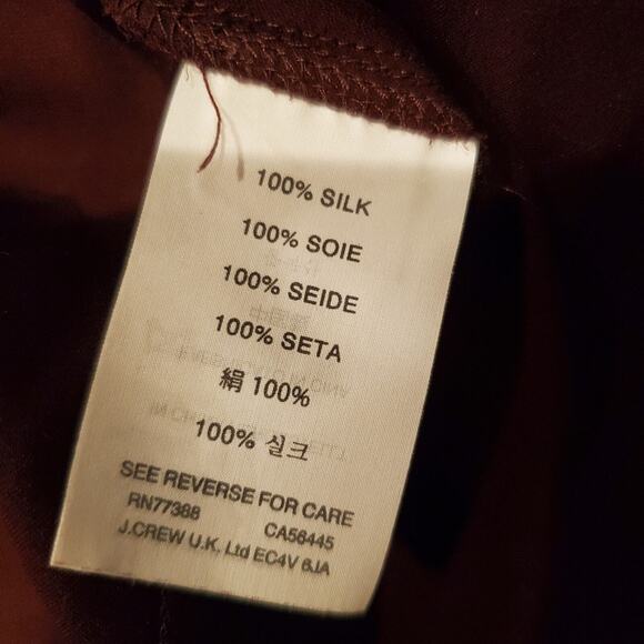 J.crew maroon silk longline sleeveless button up blouse 8 - Picture 5 of 6